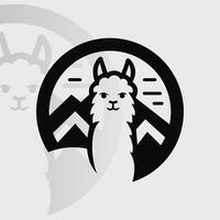 Alpaca logo on isolated background v79 vector