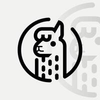 Alpaca logo on isolated background v63 vector