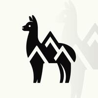 Alpaca logo on isolated background v27 vector