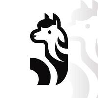 Alpaca logo on isolated background v93 vector