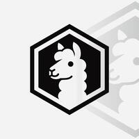 Alpaca logo on isolated background v85 vector