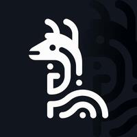 Alpaca logo on isolated background v13 vector