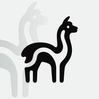 Alpaca logo on isolated background v50 vector
