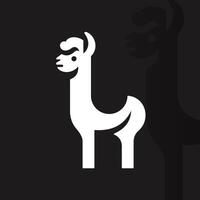 Alpaca logo on isolated background v39 vector