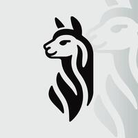 Alpaca logo on isolated background v11 vector