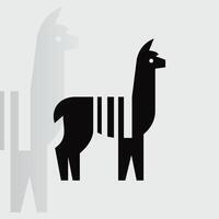 Alpaca logo on isolated background v40 vector