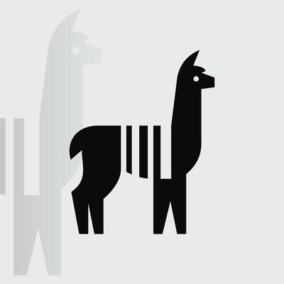 Alpaca logo on isolated background v40