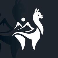 Alpaca logo on isolated background v80 vector