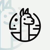 alpaca logo en aislado antecedentes v56 vector