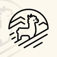 Alpaca logo on isolated background v28 vector