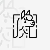 Alpaca logo on isolated background v74 vector