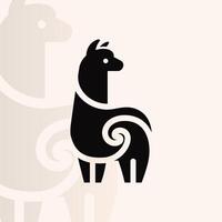 Alpaca logo on isolated background v100 vector