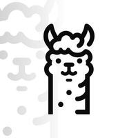 alpaca logo en aislado antecedentes v49 vector