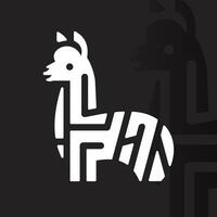 Alpaca logo on isolated background v23 vector