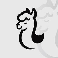 Alpaca logo on isolated background v59 vector