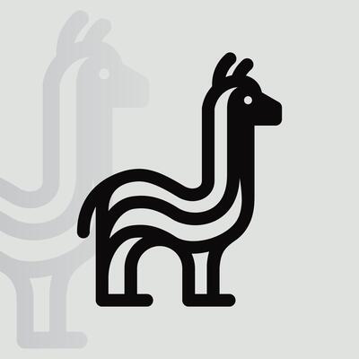 Alpaca logo on isolated background v72