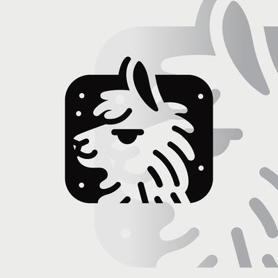 Alpaca logo on isolated background v69
