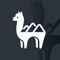 Alpaca logo on isolated background v9 vector