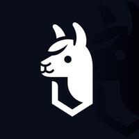 Alpaca logo on isolated background v37 vector