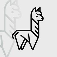 Alpaca logo on isolated background v38 vector