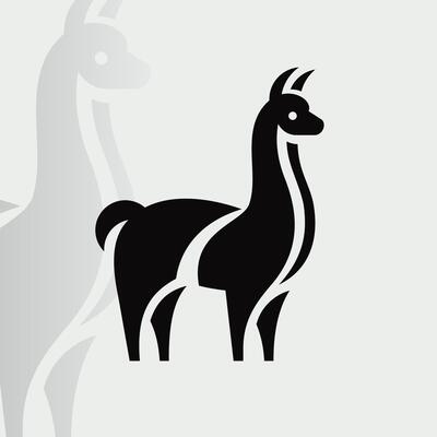 Alpaca logo on isolated background v84