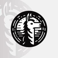 Alpaca logo on isolated background v24 vector