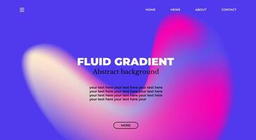 Abstract gradient web page design template, background with smooth blur shapes and sample text, copy space.Pink, blue and black color.Copy space.Wavy liquid gradient mesh.Grapic design. vector