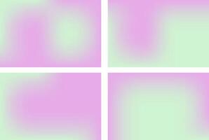 Set of Abstract gradient backgrounds with smooth blur shapes. Green,mint and pink color.Copy space.Wavy liquid soft gradient mesh.Grapic design.. vector