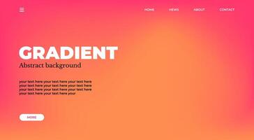 Abstract gradient web page design template, background with smooth blur shapes and sample text, copy space.Pink, yellow,red and black color.Copy space. Gradient mesh.Grapic design. vector