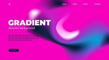 Abstract gradient web page design template, background with smooth blur shapes and sample text, copy space.Pink,blue and black color.Copy space.Wavy liquid gradient mesh.Grapic design. vector