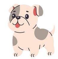 Flat illustration in children's style. Cute bulldog on white background vector