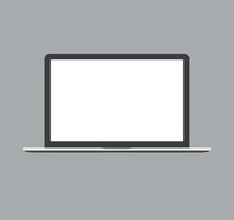 Modern Minimal laptop with blank screen, isolated technology vector