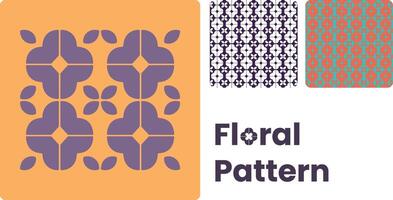 Floral pattern seamless with small diamond leafy shapes with square in middle, flowery silhouettes vector