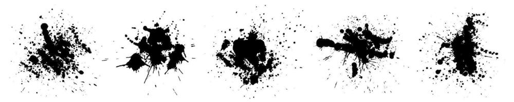 Ink splashes and blots set set vector