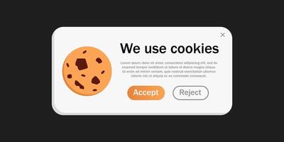 We use cookie landingpage. Round cookies with chocolate drops vector