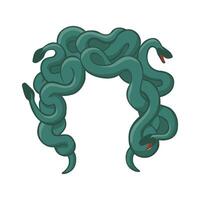 Hair wig from gorgon snakes template vector