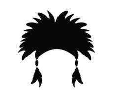 Indian headdress with feathers silhouette vector