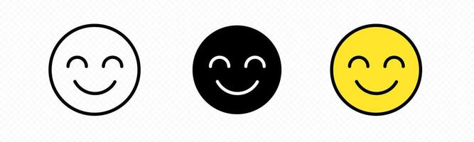 Smile happy face icon. Smile emoji face pictogram. vector