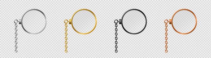 Vintage monocles on chain template vector