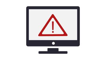 ciber seguridad advertencia icono con computadora y advertencia firmar vector