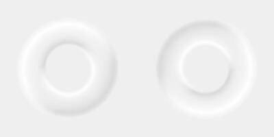 Round white icons in style of neomorphism vector