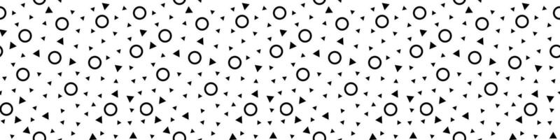 Minimalistic memphis triangle and circle seamless pattern vector