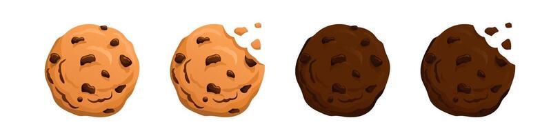 crujiente mordido galletas con gotas vector