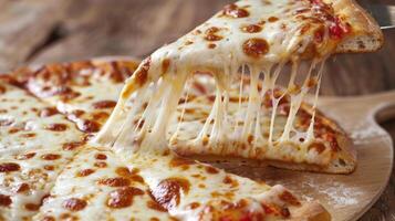 delicious cheese pizza. photo