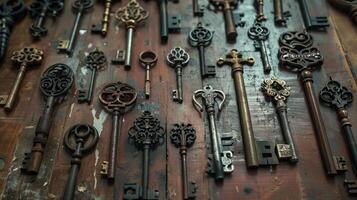 Different Vintage Keys. photo