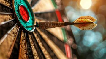 Precision Hit Dart Hitting Target Close Up photo