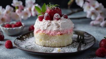 Japanese fluffy cake. photo