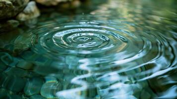 Thermal mineral springs, close-up of water ripples, relaxing and therapeutic. photo