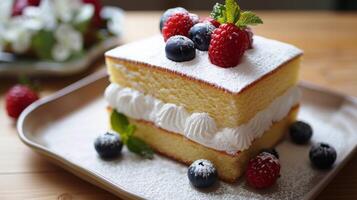 Japanese fluffy cake. photo