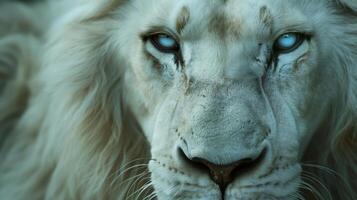 portrait of a white lions. photo